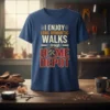 I Enjoy Long Romantic Walks Through Home Depot t-shirt with vintage style text and crossed hammer and wrench graphic