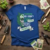 I Garden So I Don't Choke People gardening quote t-shirt with skull and clover design