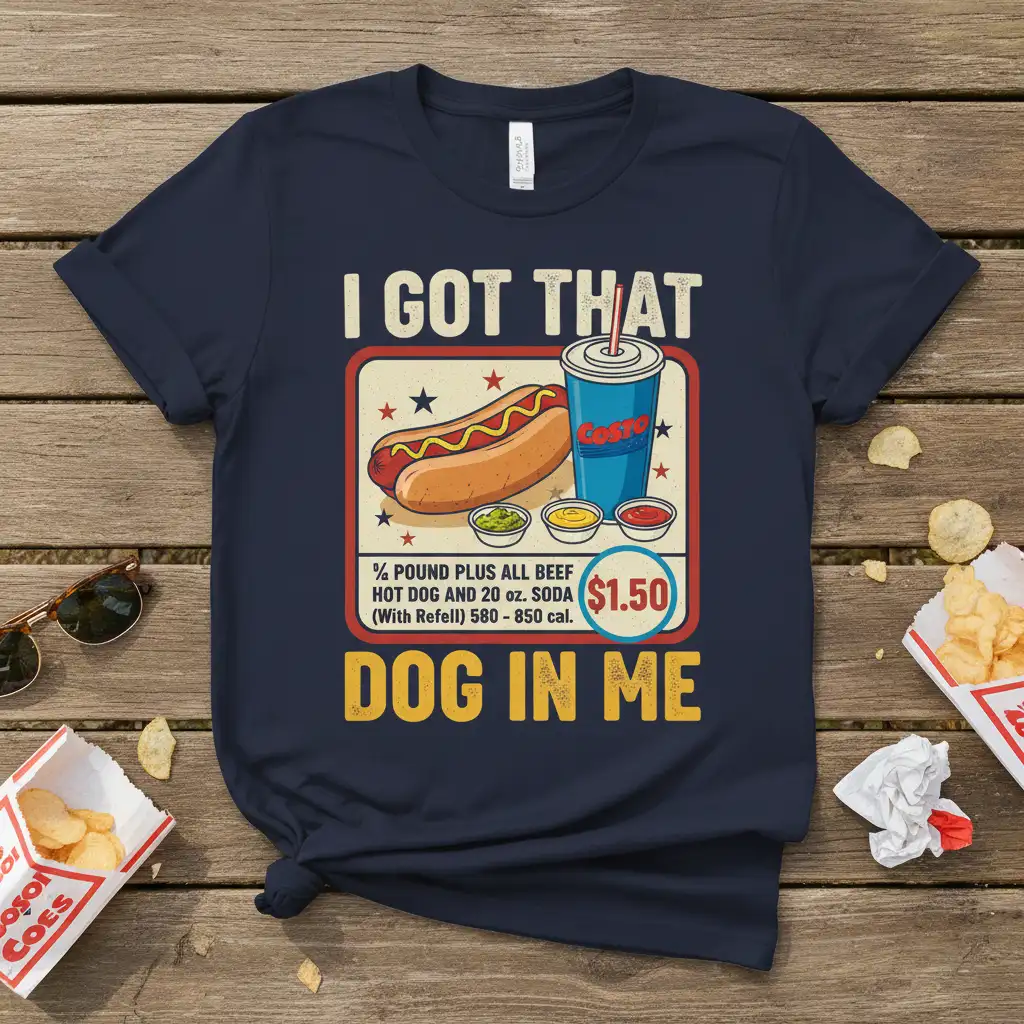 I Got That Dog In Me retro hot dog and soda graphic tee design