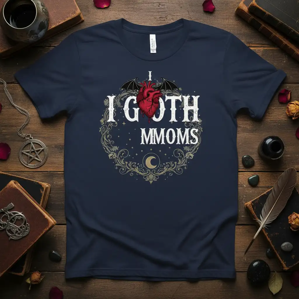 I GOTH MMOMS creative illustration printed on breathable fabric creating a standout t-shirt