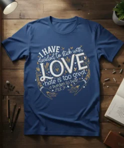 T-shirt with the MLK Jr. quote "I HAVE decided to stick with LOVE, hate is too great a burden to