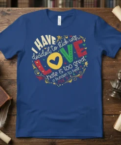 Quote "I HAVE decided to stick with LOVE hate is too great a burden to bear. -MLK Jr." in heart