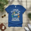 T-shirt with "I Have No Cruise Control It's Like They Just Book Themselves" text, featuring a cruise ship, passport, suitcase