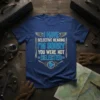 T-shirt with the text "I Have Selective Hearing I'm Sorry You Were Not Selected" in blue font, surrounded by aviation