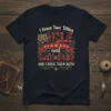 I Have Two Titles Uncle and Cat Dad text with tiger graphic on a dark t-shirt
