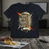 Dark t-shirt featuring a distressed football graphic with text "I Hope Both Teams Lose" in bold, stylized font