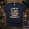 I IDENTIFY AS NON-BIDENARY eye-catching graphic design printed on comfortable cotton t-shirt