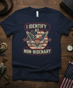 I IDENTIFY AS NON-BIDENARY eye-catching graphic design printed on comfortable cotton t-shirt