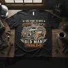 T-shirt design with text "I Just Want To Drive Hot Rods And Ignore All Of My Old Man Problems" featuring