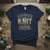 I Just Want To Knit And Ignore My Adult Problems text design with knitting needles and yarn graphic