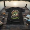 T-shirt with "I Know I Fish Like A Girl Try To Keep Up" text and bass fish graphic, designed for