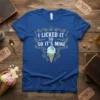 I Licked It So It's Mine t-shirt design with cute ice cream cone and playful typography