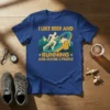 I Like Beer and Running and Maybe 3 People t-shirt design featuring a runner and a beer mug graphic