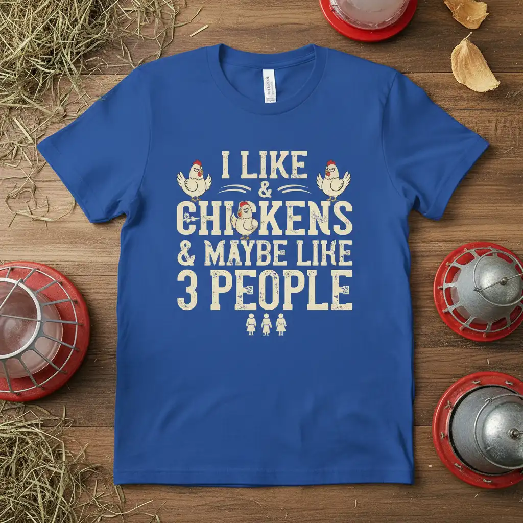 I LIKE & CHICKENS quote printed with eye-catching design on breathable fabric t-shirt design