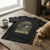 I Like Coffee My Poodles And Maybe 3 People t-shirt with golden typography featuring two poodles and a coffee cup