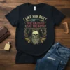 I Like Her Butt She Likes My Beard funny couple t-shirt design with skull and beard graphic