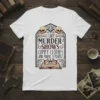 I Like Murder Shows Comfy Clothes And Maybe 3 People quote on a white t-shirt, featuring skulls and an open