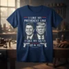 T-shirt featuring the quote "I Like My President Like I Like My Guns 40 & 45" with images of Reagan
