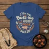 I like my Racks big my butt RUBBED and my PORK PULLED text design with pig graphic and barbecue tools