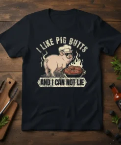 I Like Pig Butts And I Can Not Lie funny pig grilling quote t-shirt design