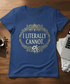 I LITERALLY CANNOT. unique graphic design printed on comfortable cotton t-shirt
