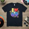 I Love 69 graphic t-shirt with retro pop art style, featuring bold numbers and comic book sound effects like POP