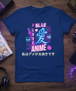 I love ANIME I text design featuring eye-catching typography on quality t-shirt