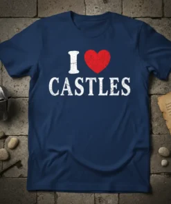 I Love Castles T-Shirt bold graphic design printed on comfortable cotton t-shirt