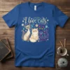 T-shirt with "I Love Cats" text and three cute cats in a floral design, Siamese, Ragdoll, and decorative cat