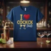 I Love Cocktails glitter graphic tee with red heart and martini glasses