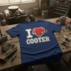 I Love Cooter t-shirt with a vintage retro heart graphic and distressed text
