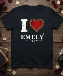 I Love Emely stylish graphic design printed on comfortable cotton t-shirt