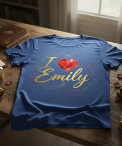I Love Emily detailed graphic design printed on comfortable cotton t-shirt