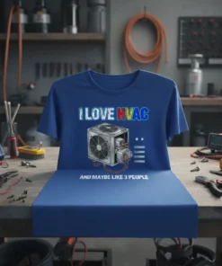 I LOVE HVAC AND text design featuring stylish typography on quality t-shirt