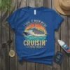 Cruise ship sailing on waves with text "I Love It When We're Cruisin' Together" on a vintage style t-shirt