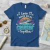 I Love It When We're Cruisin' Together t-shirt with a cruise ship graphic and sunset background