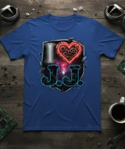 I Love J.J. Heart Tee eye-catching graphic design printed on comfortable cotton t-shirt