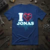 I Love Jonas Heart T-Shirt stylish graphic design printed on comfortable cotton t-shirt