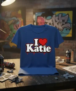 I Love Katie T-Shirt eye-catching graphic design printed on comfortable cotton t-shirt