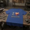 I Love Kittle T-Shirt design with a wrench and gear forming the 'I', a crystal heart, and the word KITTLE