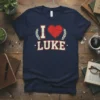 I Love Luke eye-catching graphic design printed on comfortable cotton t-shirt