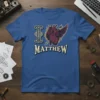 I Love Matthew T-Shirt with a stylized heart graphic, arrow, and wings. Features the name Matthew in bold lettering