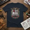 I Love My Big Brother t-shirt with vintage eagle and rose graphic design