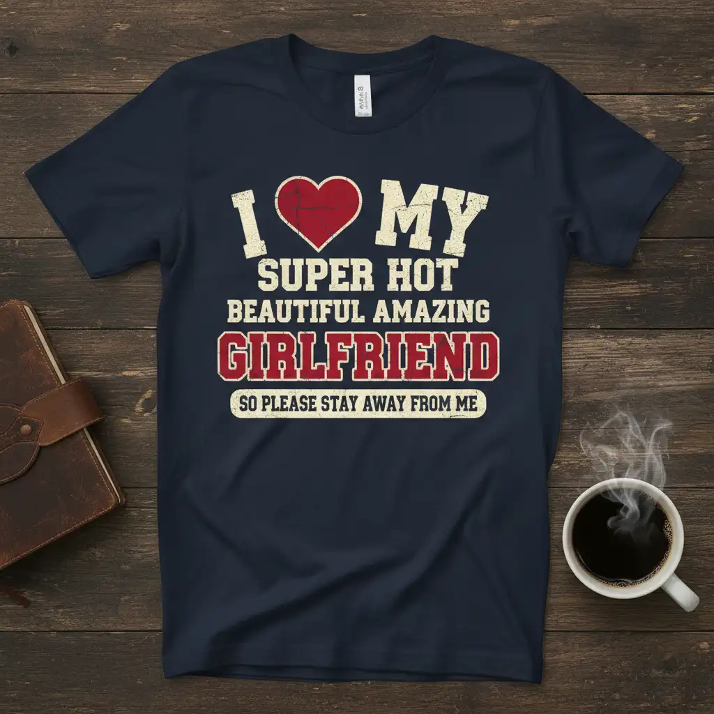 I ❤️ MY SUPER quote printed with detailed print on soft premium material t-shirt design