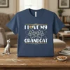 I Love My Grandcat t-shirt with gold heart and paw print graphic