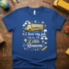 School bus driver appreciation t-shirt with text "I love my job FOR ALL THE Little Reasons" and cute bus graphic