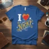 I Love Nicki T-Shirt with flaming heart graphic and distressed typography