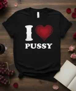 I Love Pussy creative graphic design printed on comfortable cotton t-shirt