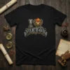 I Love Viktor name t-shirt with lion graphic and ornate border. Design features "I LOVE" text above "VIKTOR" name