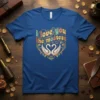 I love you the mostest t-shirt with two swans forming a heart shape in ornate vintage design